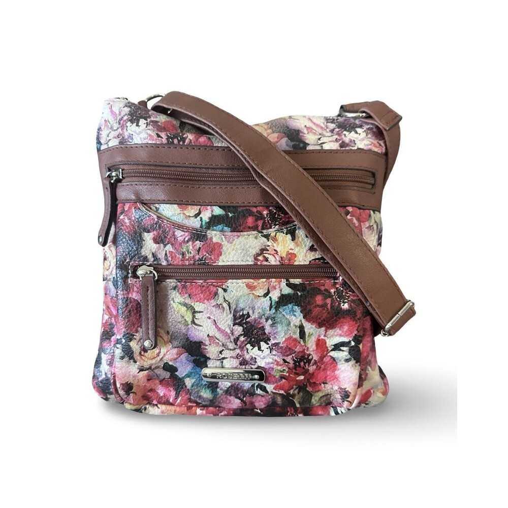 Rosetti Leather Floral Garden Crossbody Bag Adjustable